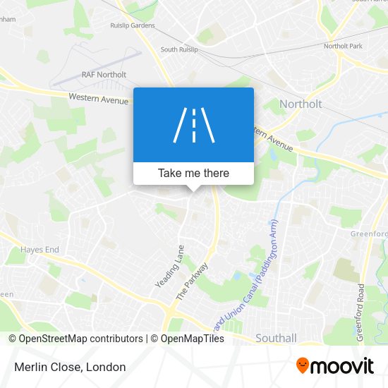 Merlin Close map