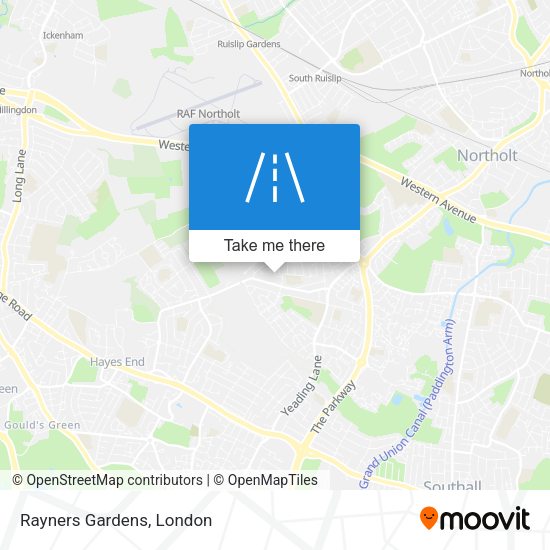 Rayners Gardens map