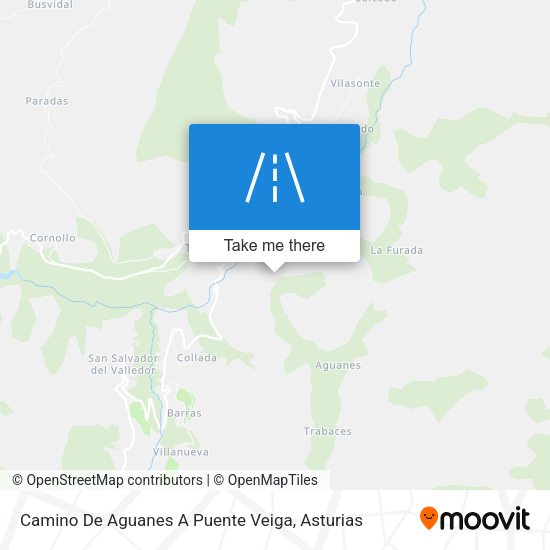Camino De Aguanes A Puente Veiga map