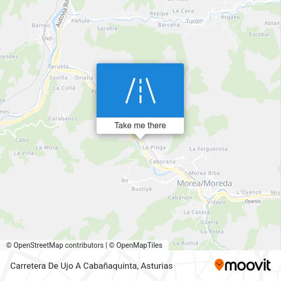 Carretera De Ujo A Cabañaquinta map