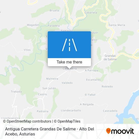 Antigua Carretera Grandas De Salime - Alto Del Acebo map
