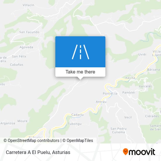 Carretera A El Puelu map