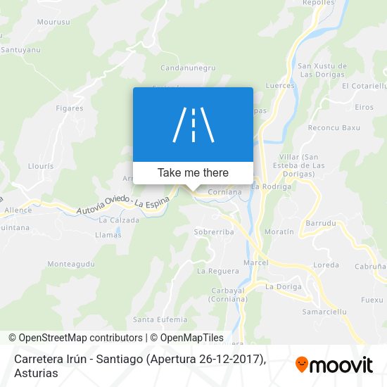 Carretera Irún - Santiago (Apertura 26-12-2017) map