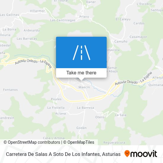 Carretera De Salas A Soto De Los Infantes map