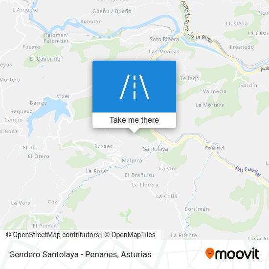 Sendero Santolaya - Penanes map