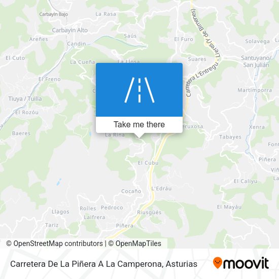 Carretera De La Piñera A La Camperona map