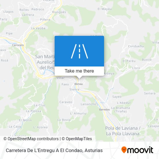 Carretera De L'Entregu A El Condao map