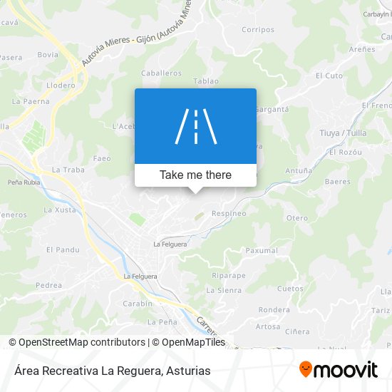 mapa Área Recreativa La Reguera