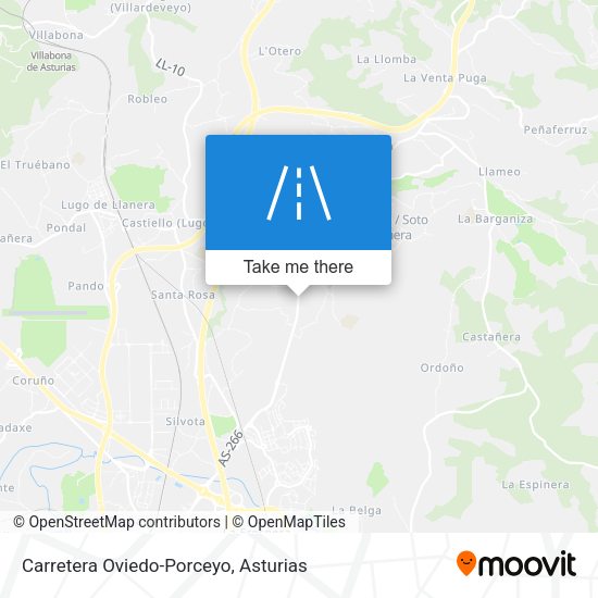 Carretera Oviedo-Porceyo map