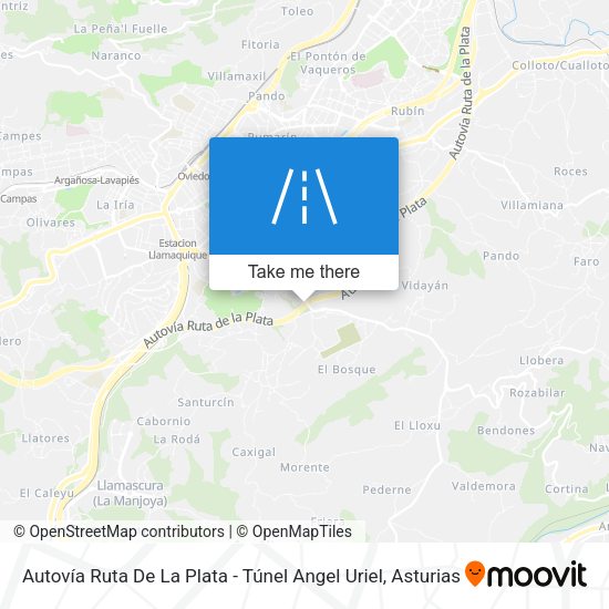 Autovía Ruta De La Plata - Túnel Angel Uriel map