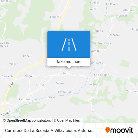 Carretera De La Secada A Villaviciosa map