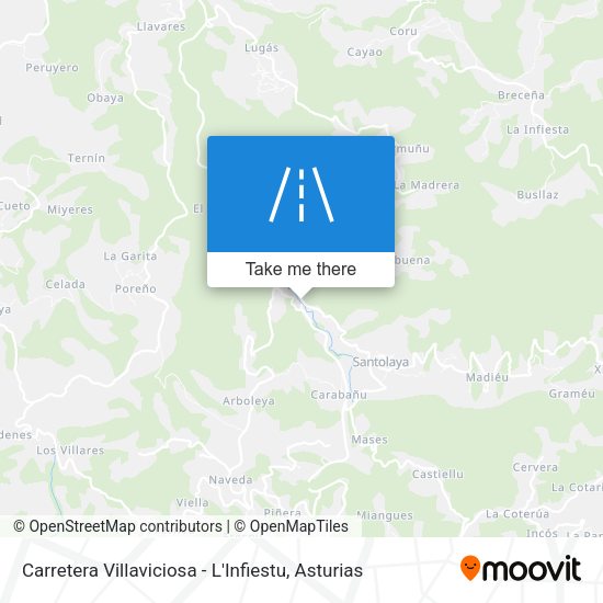 Carretera Villaviciosa - L'Infiestu map