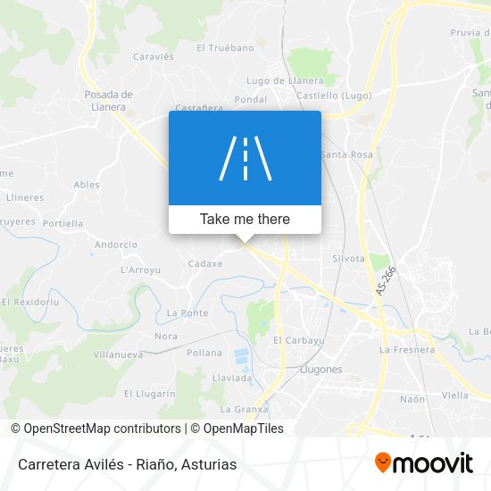 Carretera Avilés - Riaño map