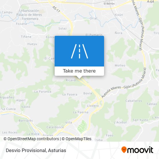 Desvío Provisional map