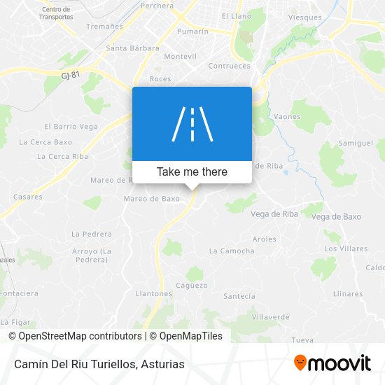 Camín Del Riu Turiellos map