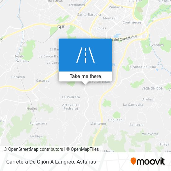 Carretera De Gijón A Langreo map