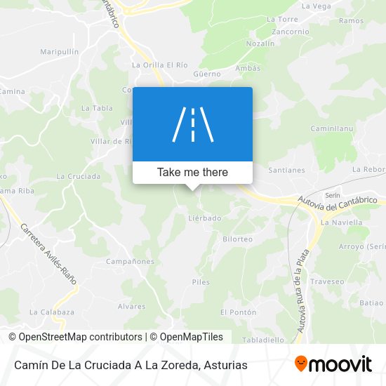 Camín De La Cruciada A La Zoreda map