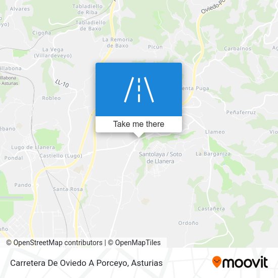Carretera De Oviedo A Porceyo map