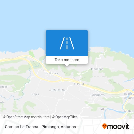 Camino La Franca - Pimiango map