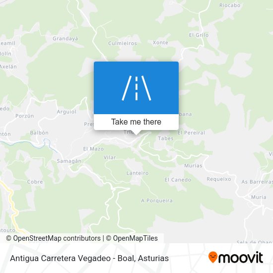 Antigua Carretera Vegadeo - Boal map