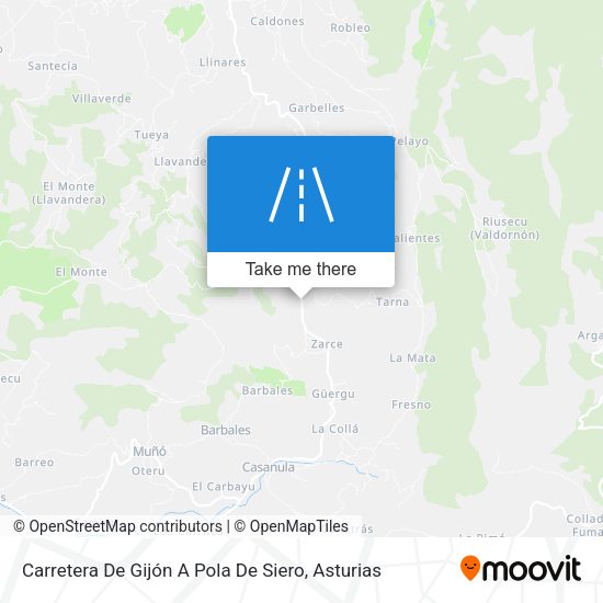 Carretera De Gijón A Pola De Siero map