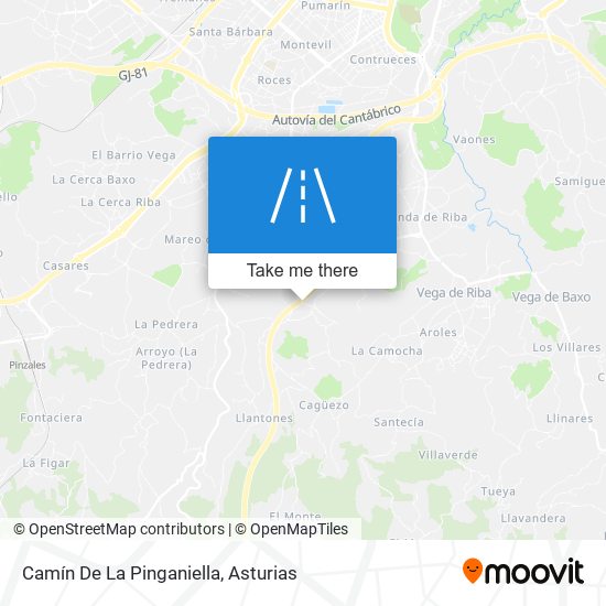 Camín De La Pinganiella map