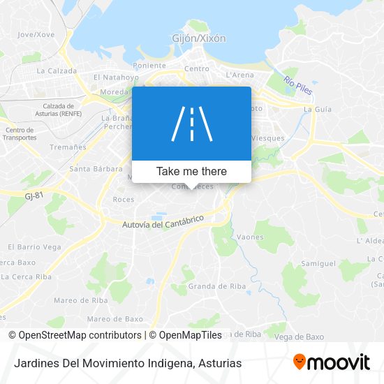 Jardines Del Movimiento Indigena map