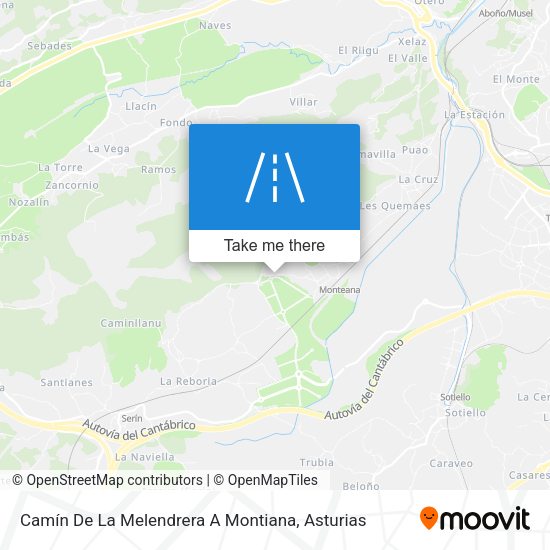 Camín De La Melendrera A Montiana map