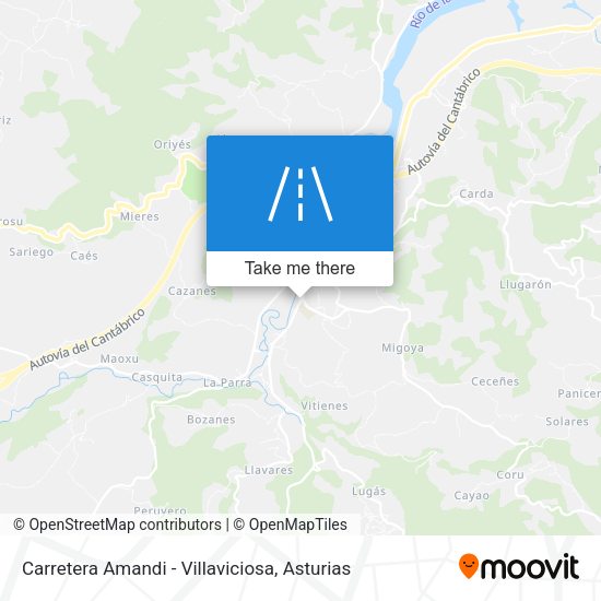 Carretera Amandi - Villaviciosa map