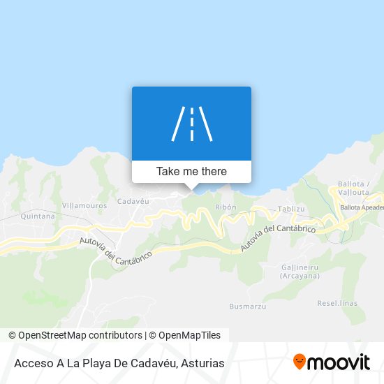 mapa Acceso A La Playa De Cadavéu