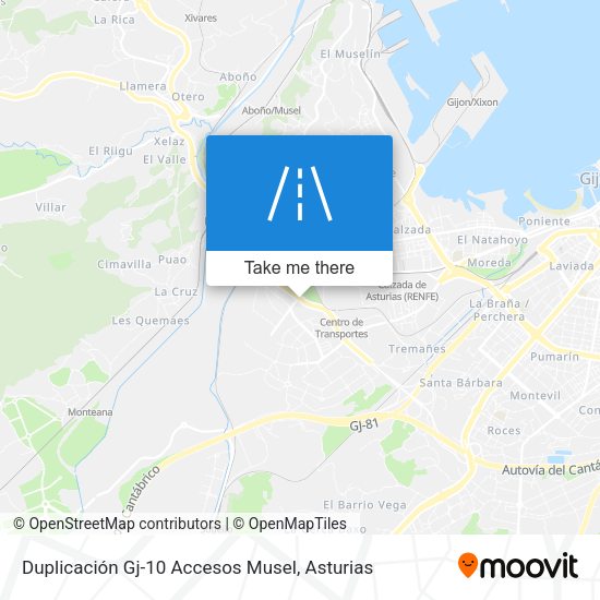 Duplicación Gj-10 Accesos Musel map