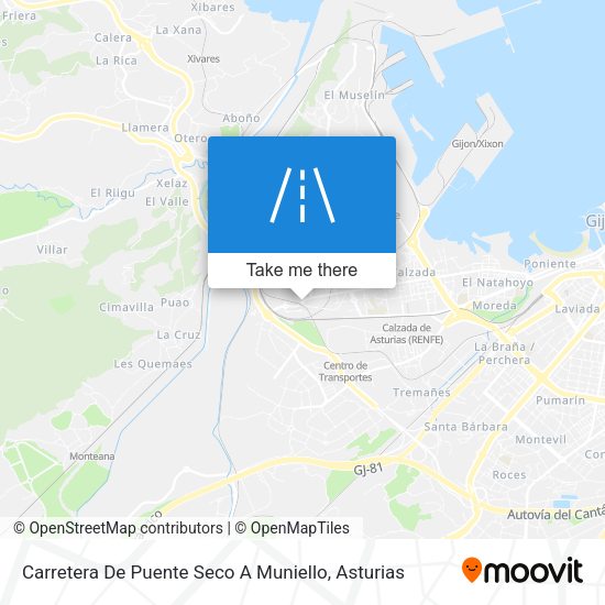 Carretera De Puente Seco A Muniello map