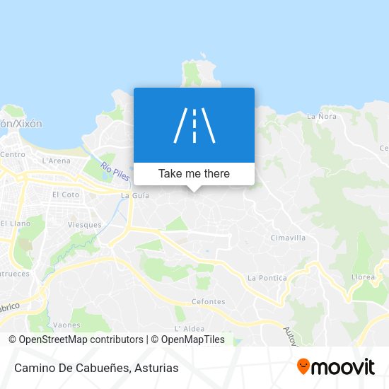 Camino De Cabueñes map