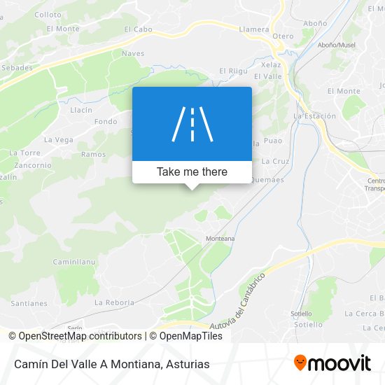 Camín Del Valle A Montiana map