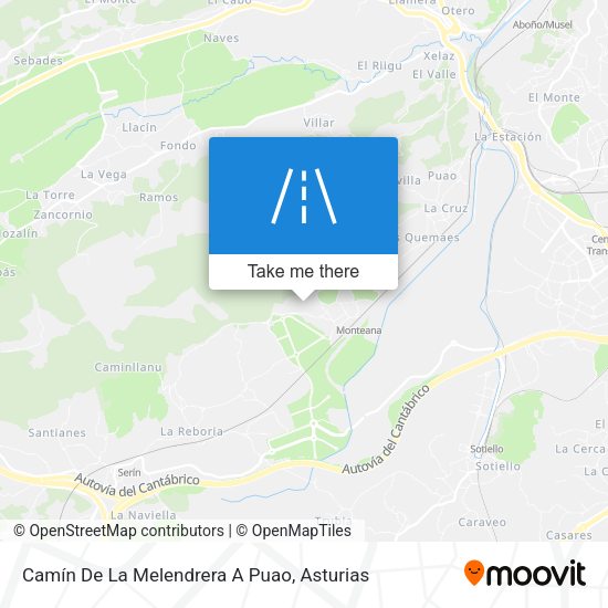 Camín De La Melendrera A Puao map