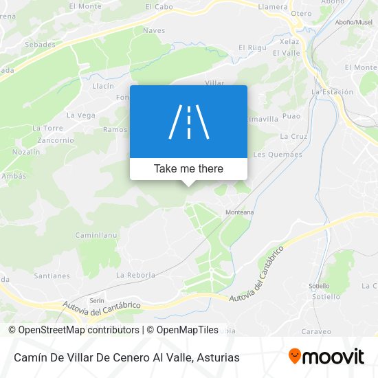Camín De Villar De Cenero Al Valle map