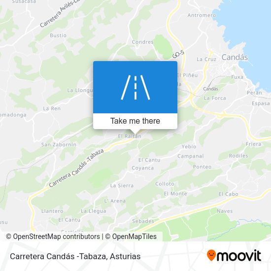 Carretera Candás -Tabaza map