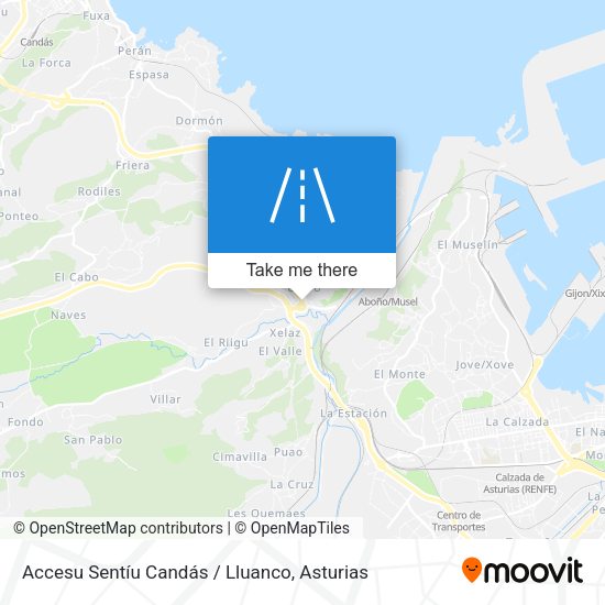 Accesu Sentíu Candás / Lluanco map