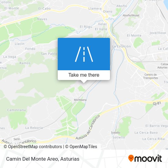 Camín Del Monte Areo map