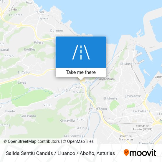 Salida Sentíu Candás / Lluanco / Aboño map