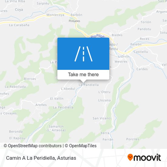 Camín A La Peridiella map