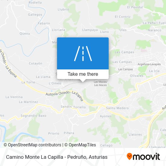 Camino Monte La Capilla - Pedruño map