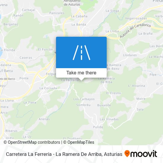 Carretera La Ferrería - La Ramera De Arriba map