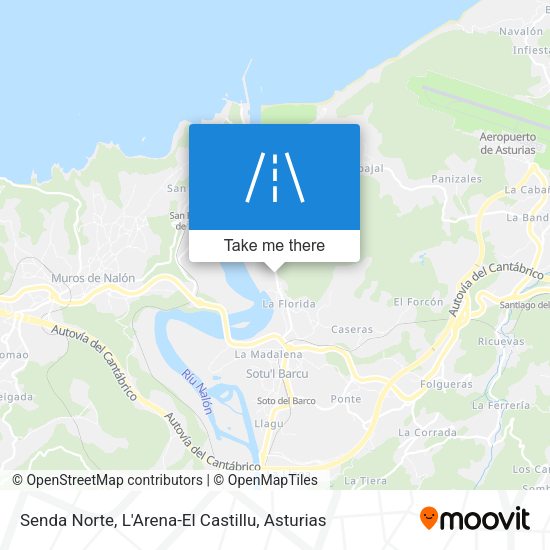 Senda Norte, L'Arena-El Castillu map