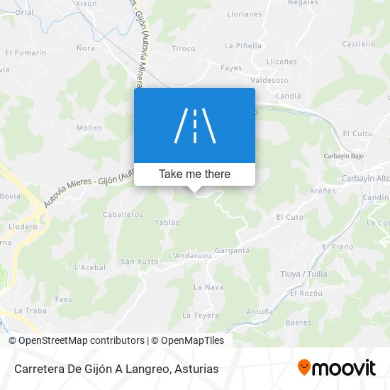 mapa Carretera De Gijón A Langreo