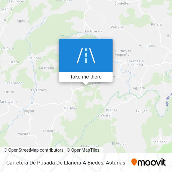 Carretera De Posada De Llanera A Biedes map