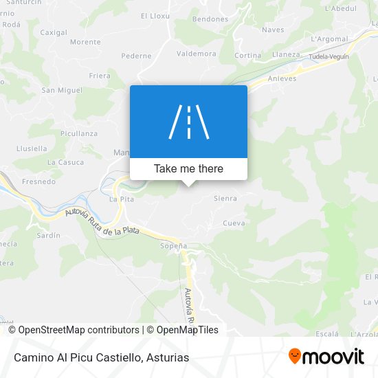 Camino Al Picu Castiello map