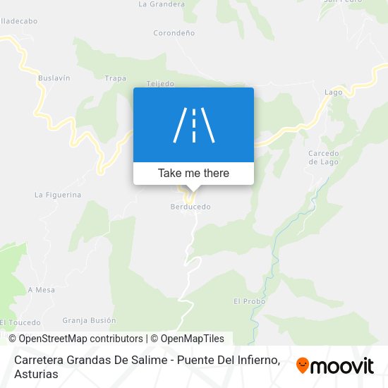 Carretera Grandas De Salime - Puente Del Infierno map