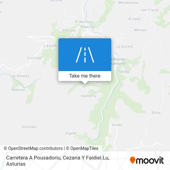 Carretera A Pousadoriu, Cezana Y Faidiel.Lu map