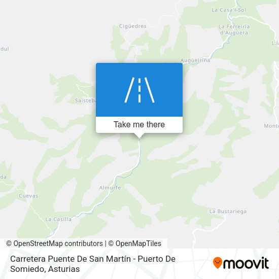 Carretera Puente De San Martín - Puerto De Somiedo map